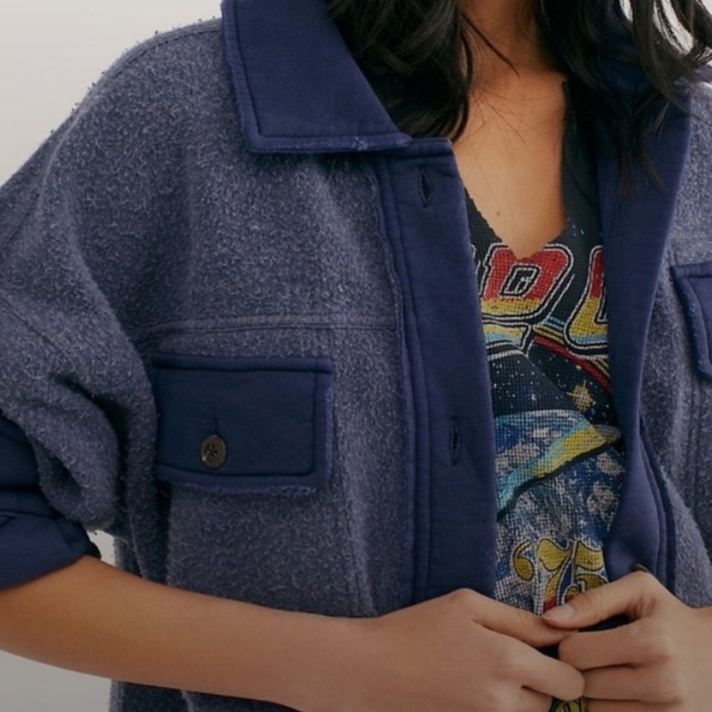 Free People Ruby Shacket Oversized Reverse Fleece… - image 3